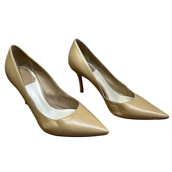 Christian Dior Nude Leather Pointed Toe Heels Size 36 *Damage to Leather on Heel - Picture 3 of 8